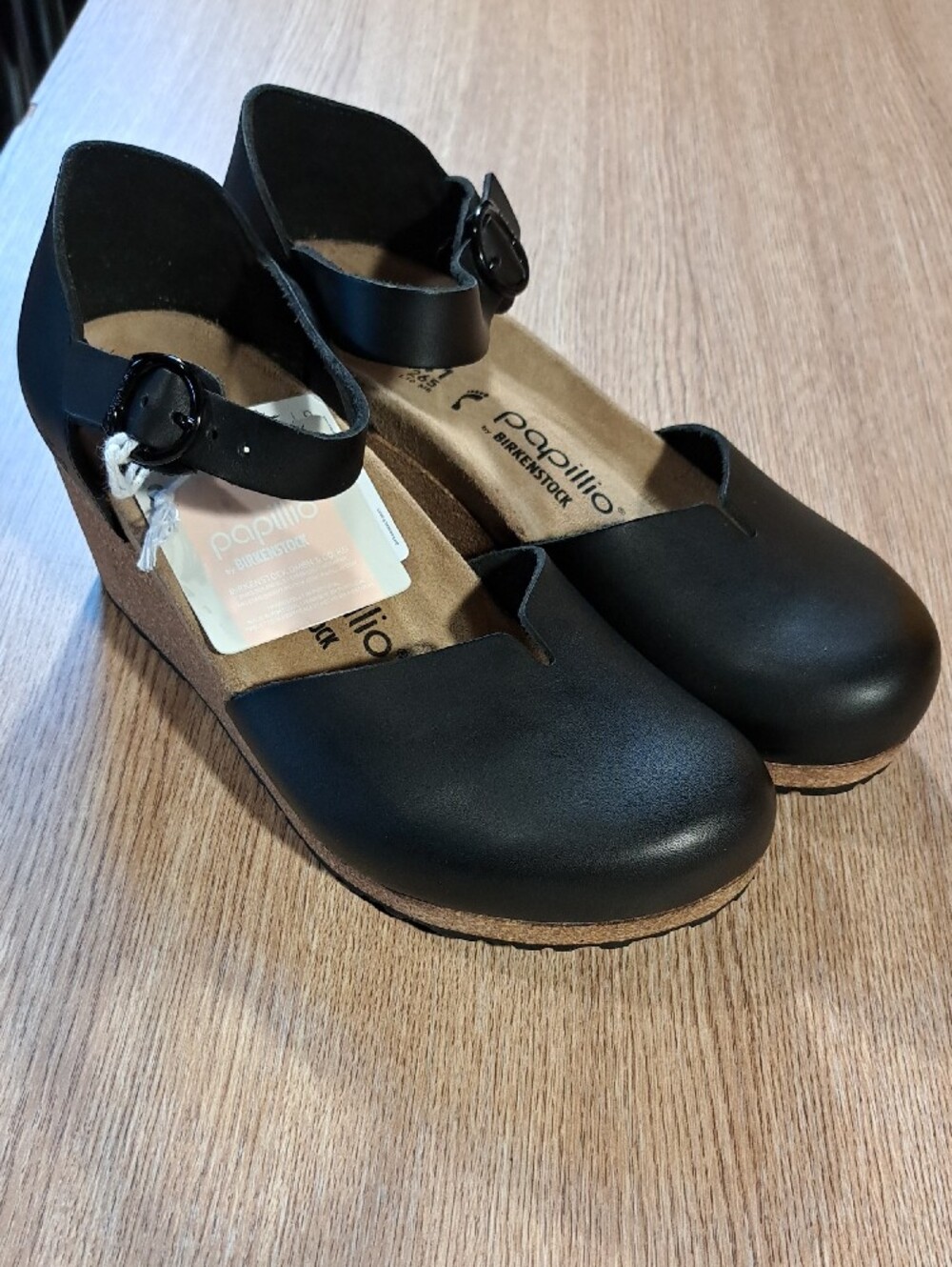 Birkenstock Papillio Black Cork Wedge Mary Jane Sandal 41 US 10/10.5 - Picture 3 of 12